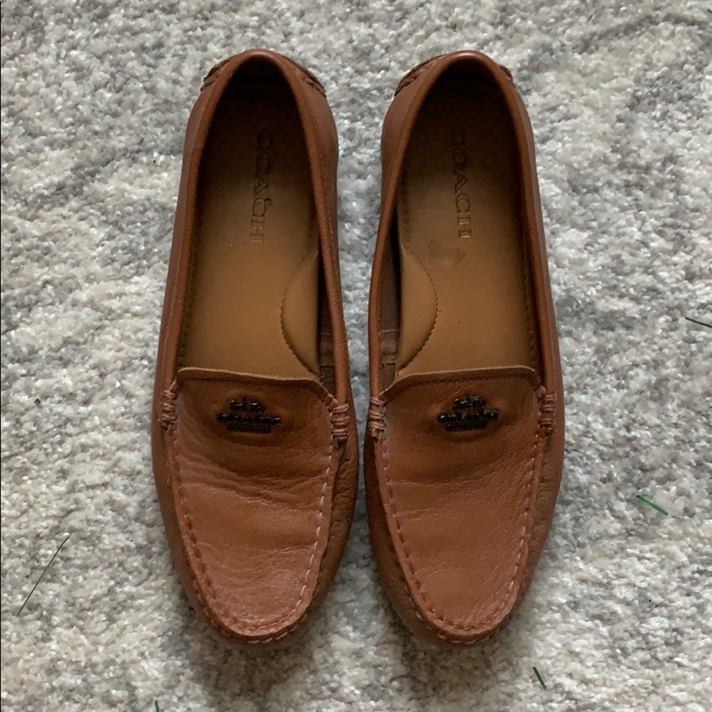Coach brown leather loafers